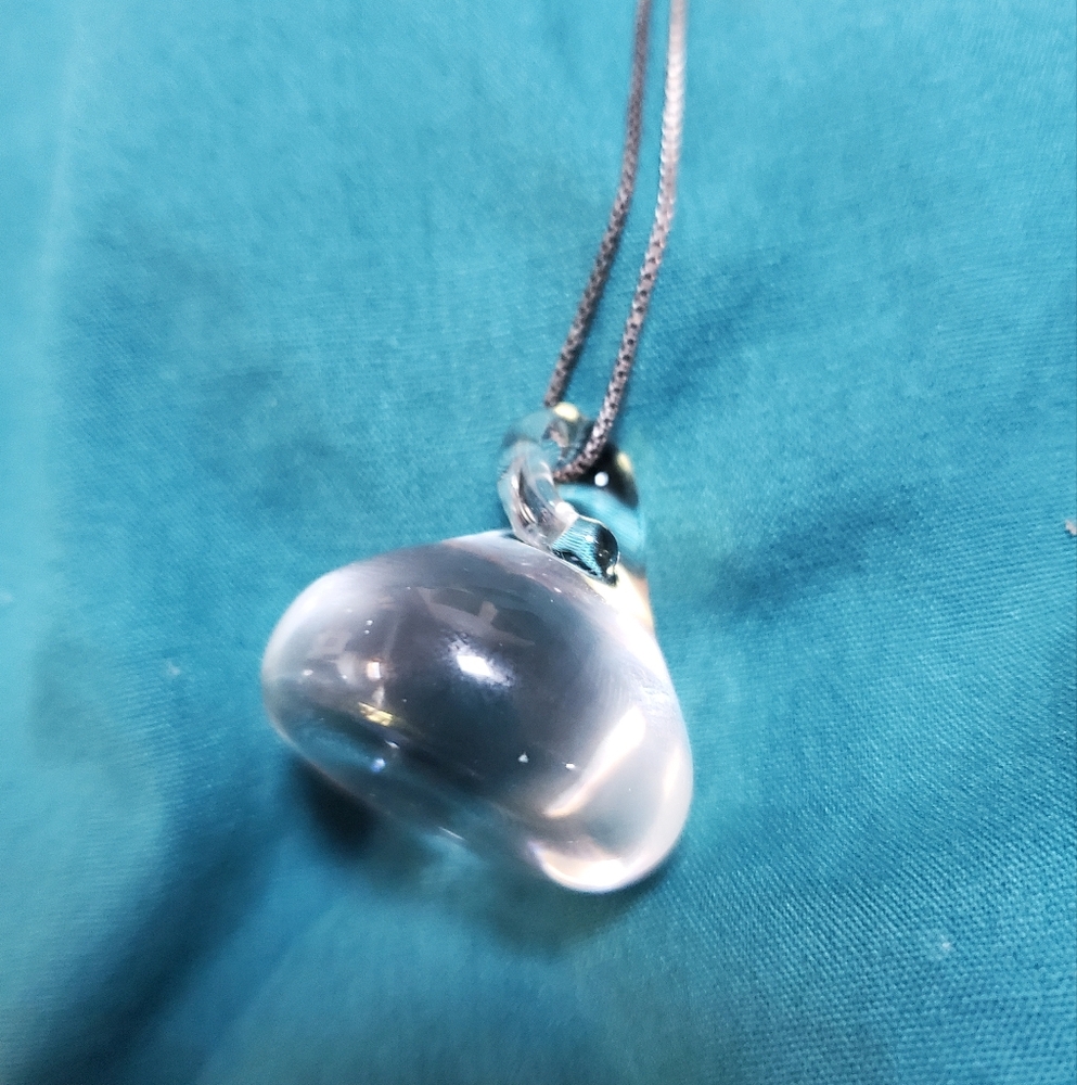 Crystal Clear Hershey Kiss 💋 On 29.5" Sterling 925 Chain